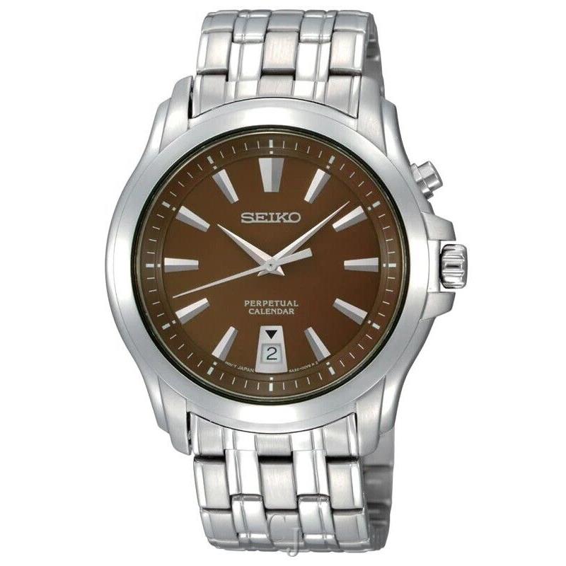 Seiko Perpetual Calendar Brown Dial Watch SNQ119