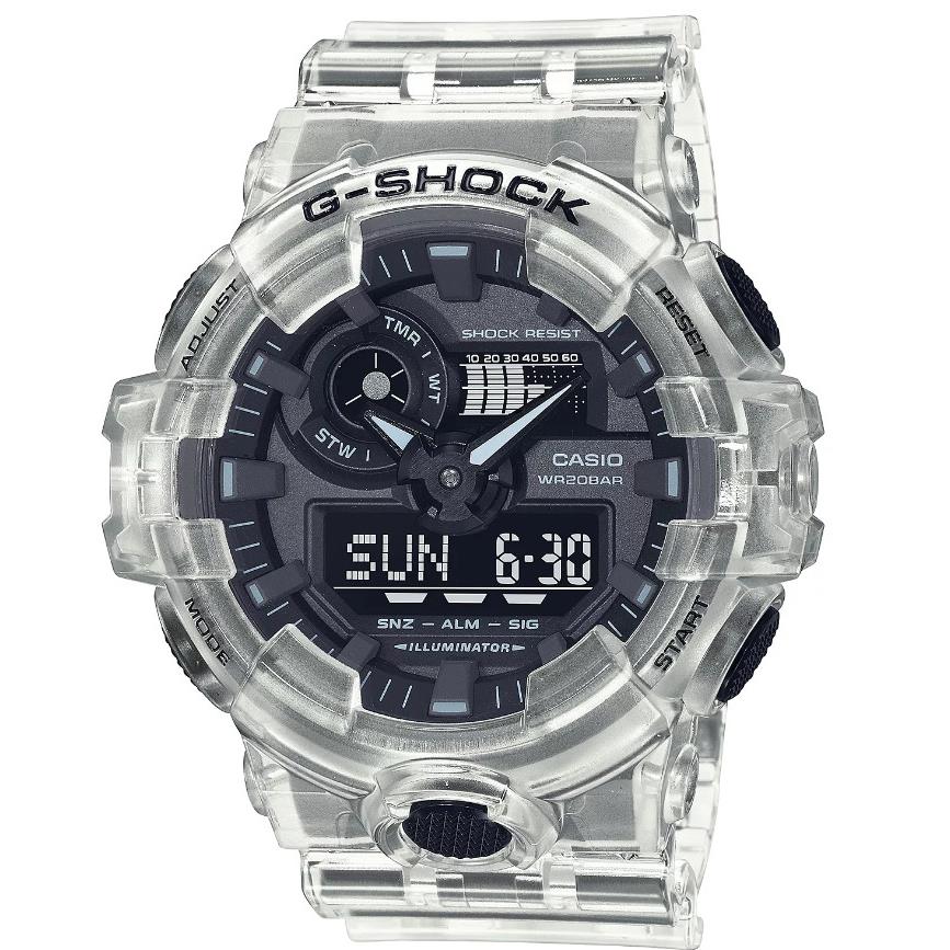 G-shock Men`s Analog-digital Clear Resin Strap Watch 53.4mm GA700SKE-7A E4-1