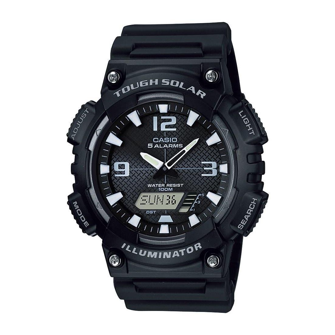 Casio Men`s AQS810W-1AVCF Solar Sport Combination Watch Black One Size