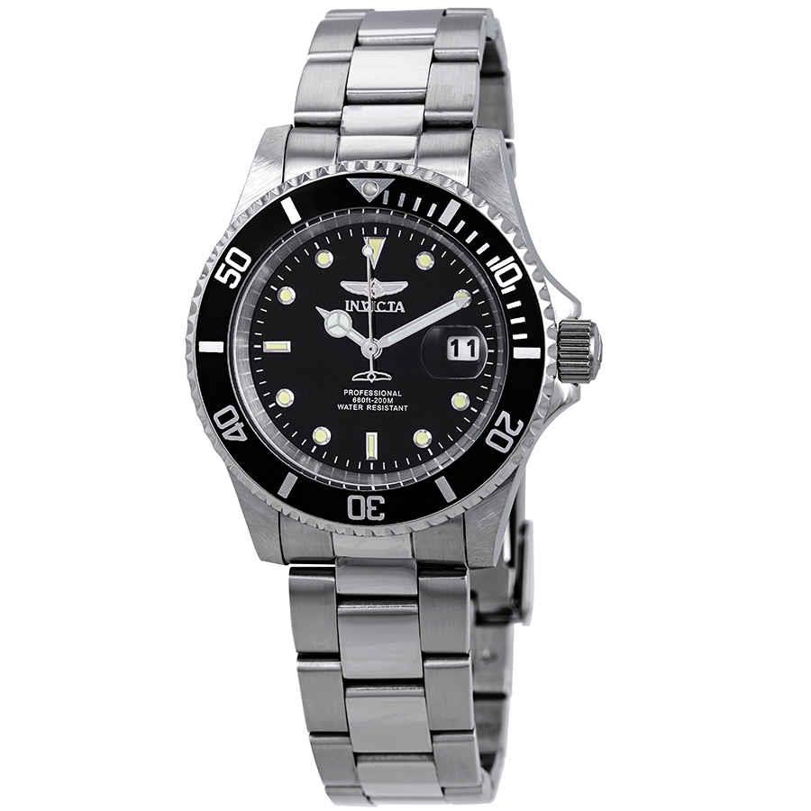 Invicta Pro Diver Black or Blue Dial 40 mm Men`s Watch Silver/Black