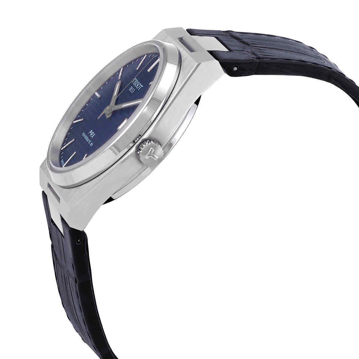 Tissot Prx Powermatic 80 Automatic Blue Dial Men`s Watch T1374071604100 - Dial: Blue, Band: Blue, Bezel: Silver