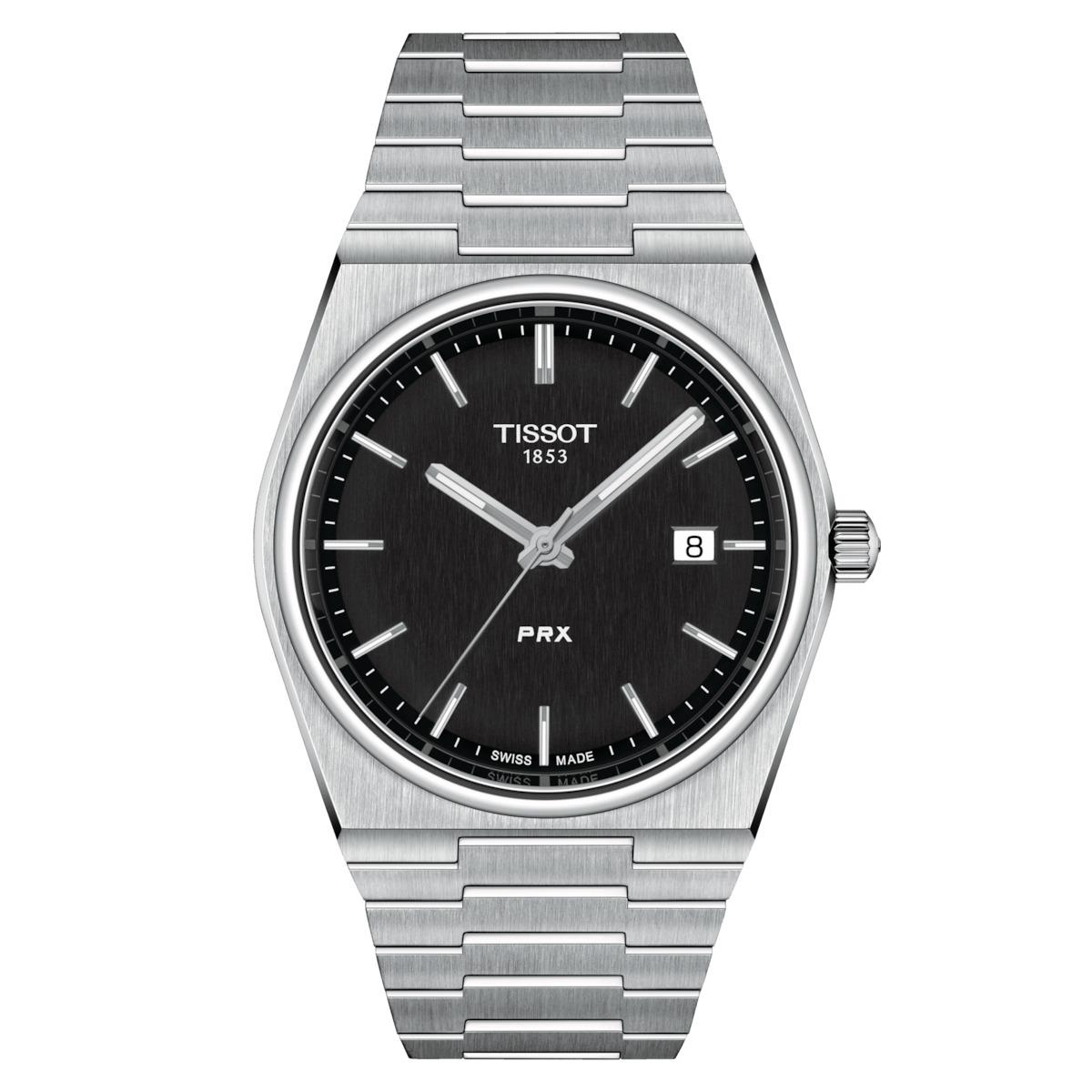 Tissot Prx Black Dial Watch T137.410.11.051.00 - Dial: Black, Band: Silver, Bezel: Silver