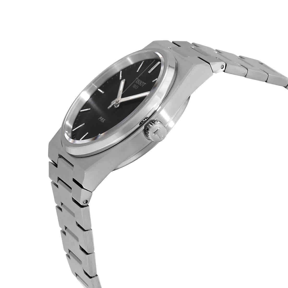 Tissot Prx 40 Quartz Black Dial Men`s Watch T137.410.11.051.00 - Dial: Black, Band: Gray, Bezel: Silver