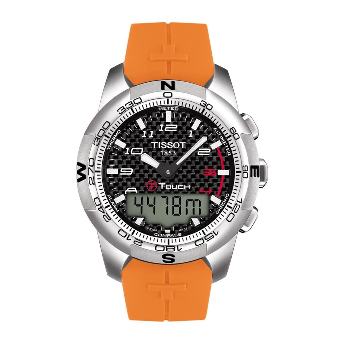 Tissot Mens T-touch II Black Orange Digital Multi Function Watch T0474204720701