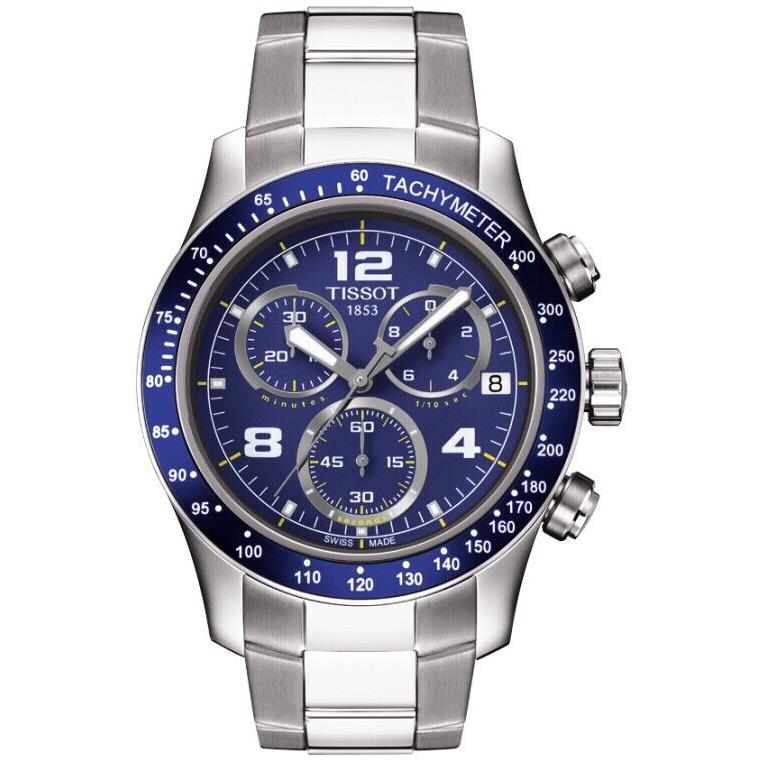 Tissot T-sport V8 Blue Stainless Steel Chronograph 42mm Watch T0394171104702