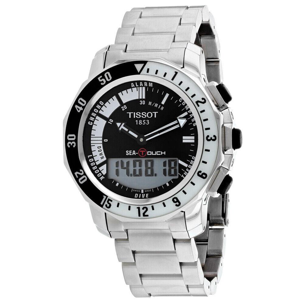 Tissot Men`s Sea Touch Black Dial Watch - T0264201105100