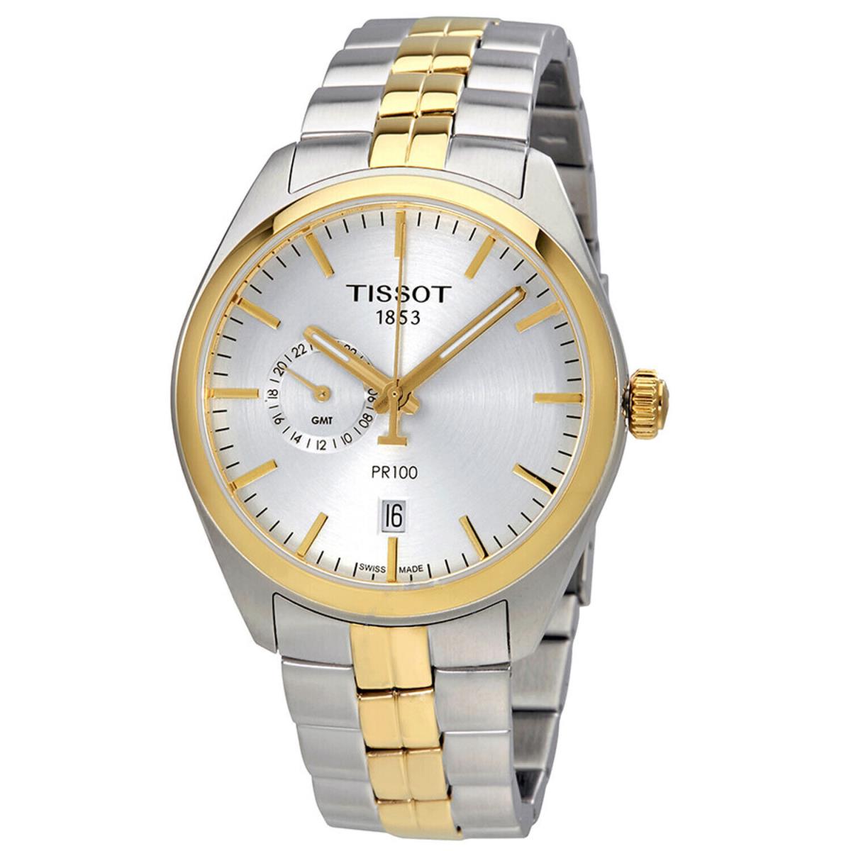 Tissot Men`s PR100 Dual Time Silver Dial Watch - T1014522203100