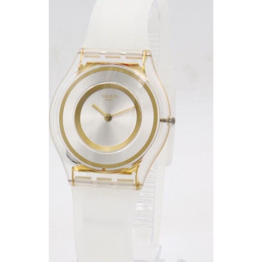 Swiss Swatch Skin Lattea Semi-transparent Silicone Watch 34mm SFE105