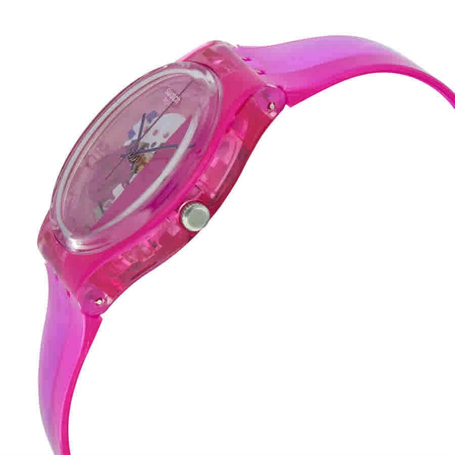 Swatch Pinkorama Pink Skeleton Dial Two-tone Pink Silicone Unisex Watch GP145