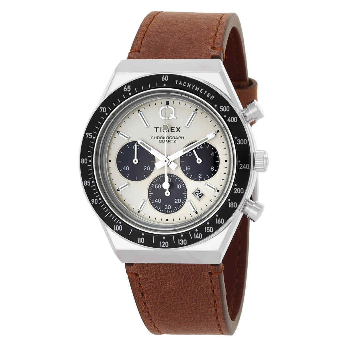 Timex Q Chronograph Quartz Cream Dial Men`s Watch TW2V42800