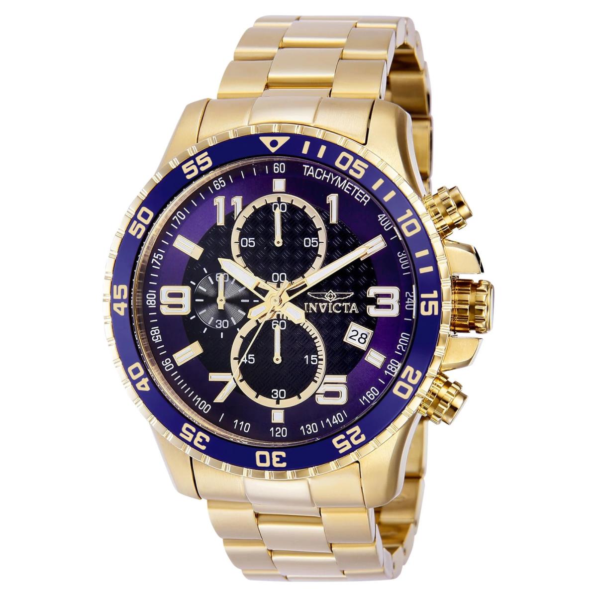 Invicta Men`s Stainless Steel Chronograph Watch Blue