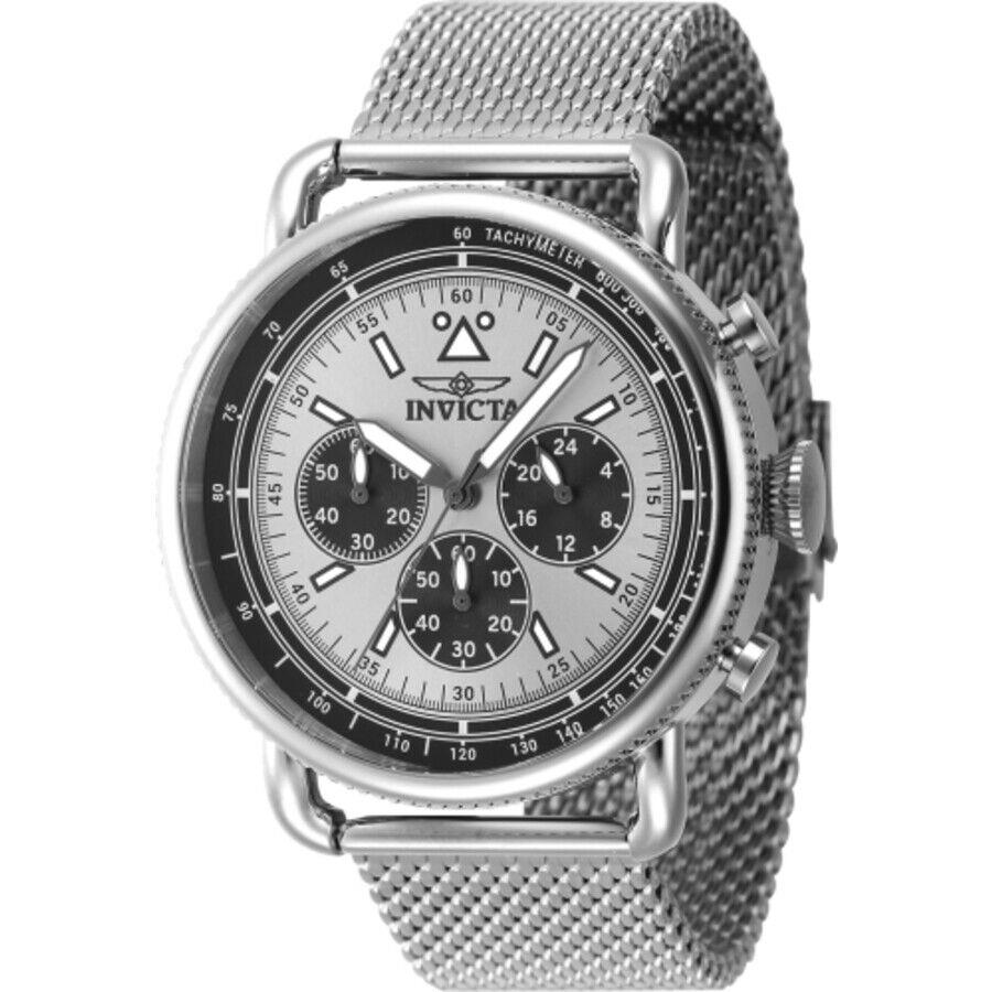 Invicta Speedway Zager Exclusive Chronograph Quartz Silver Dial Men`s Watch