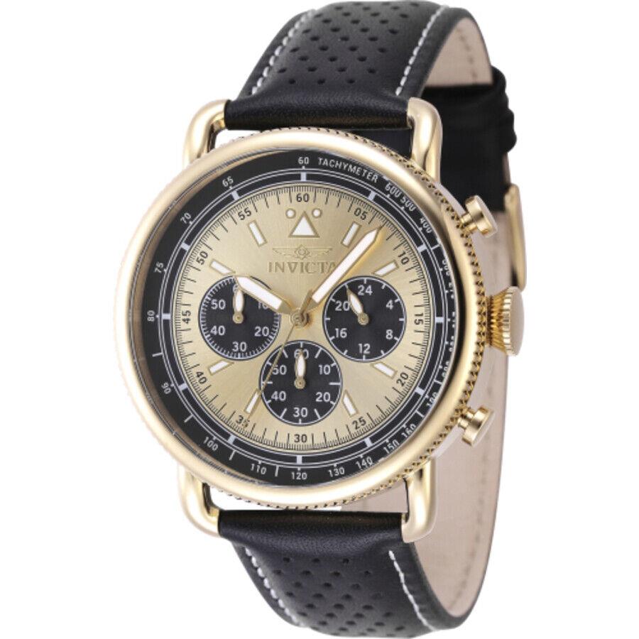 Invicta Speedway Zager Exclusive Chronograph Quartz Gold Dial Men`s Watch 47365