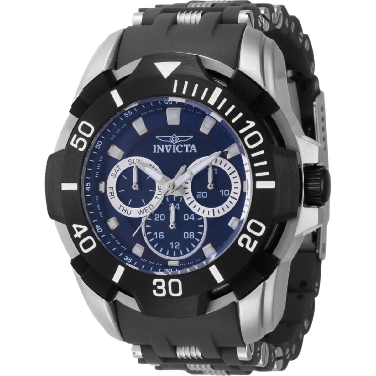 Invicta Men`s Watch Sea Spider Quartz Chronograph Blue and Silver Dial 44122