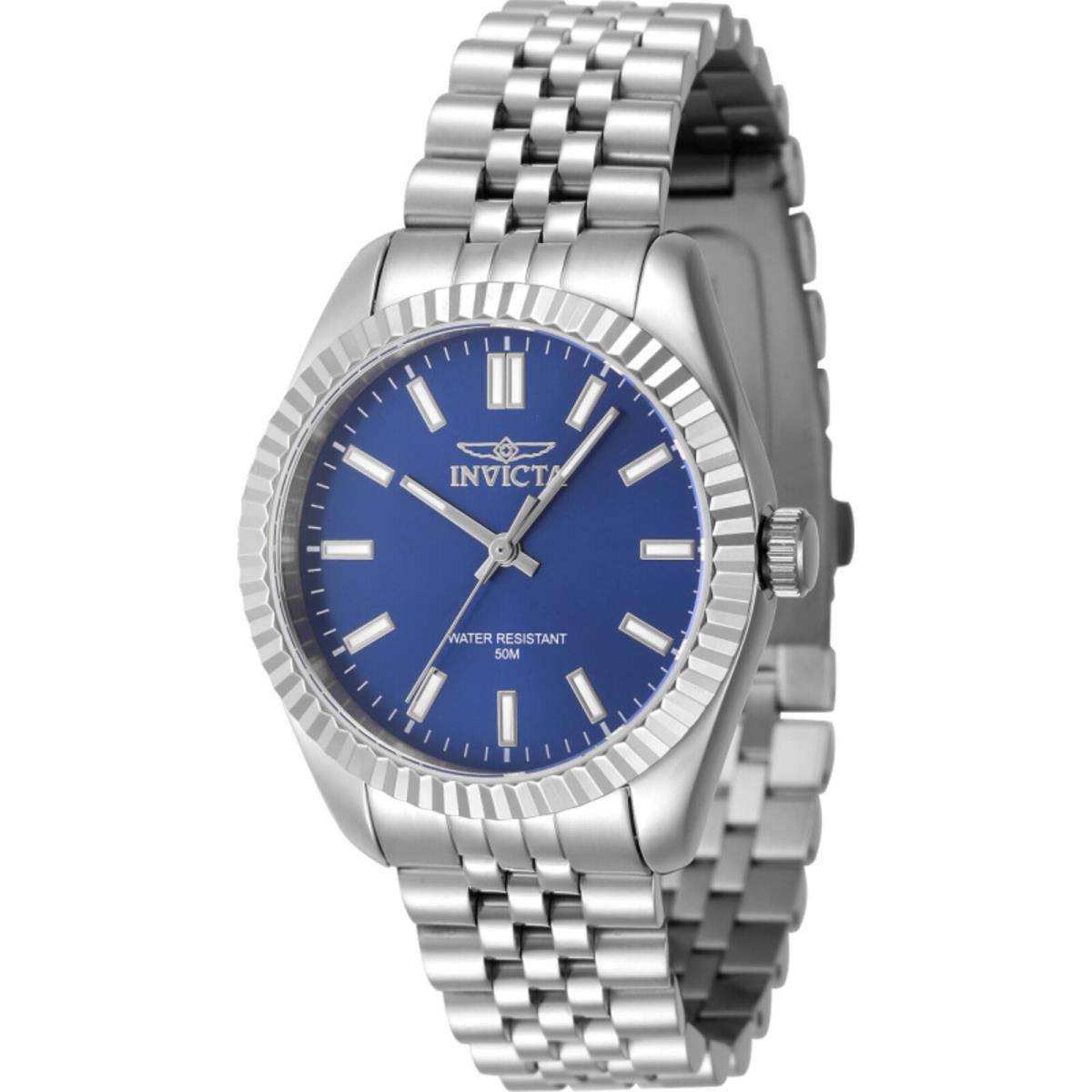 Invicta Women`s Watch Specialty Quartz Blue Dial Steel Bracelet 47497 - Dial: Blue, Band: Silver