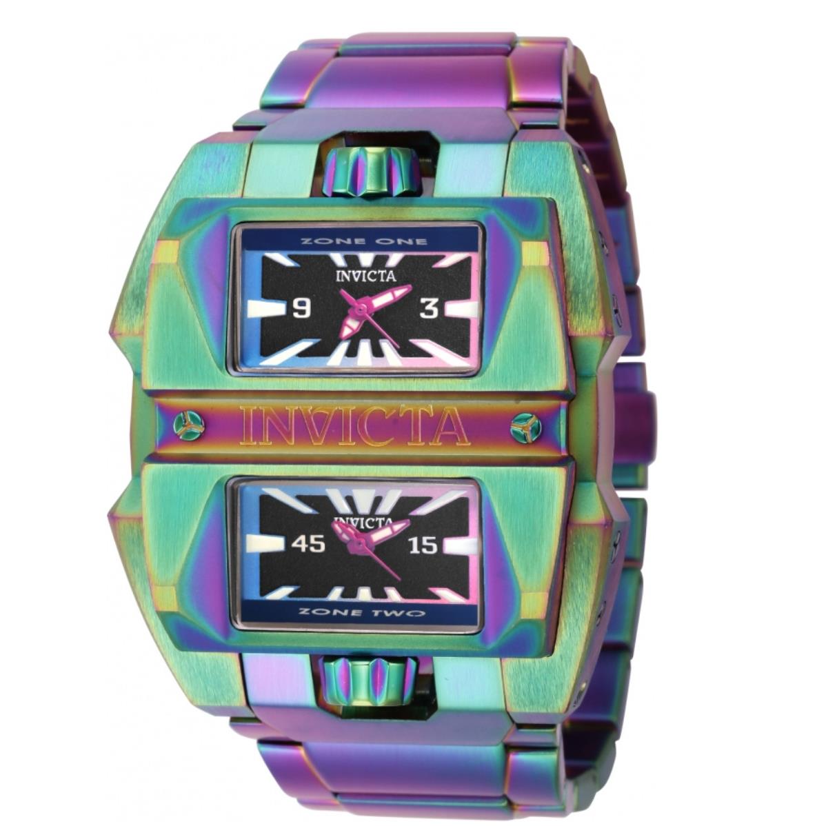 Invicta Akula Dual Time Mens 50mm Rainbow Iridescent Swiss Quartz Watch 41712