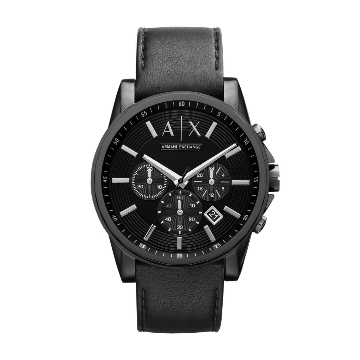 Invicta A X Armani Exchange Men`s Chronograph Black Stainless Steel Black Leather