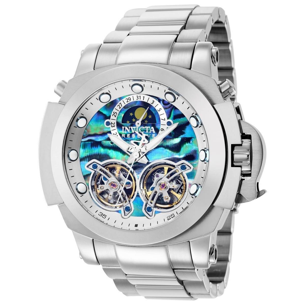 Invicta 36016 Reserve Automatic Chronograph Blue Silver Green Men Dial Watch