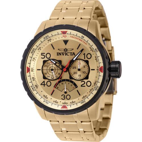 Invicta Men`s 46984 Aviator Quartz Multifunction Gold Dial Watch