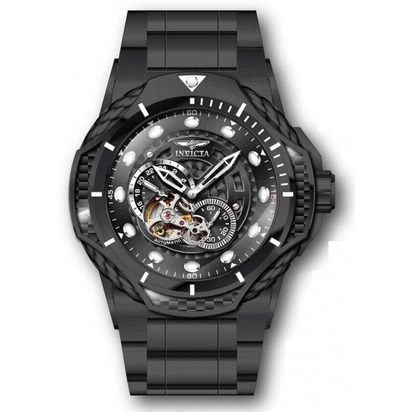Invicta Men`s 39929 Bolt Automatic All Black Dial Watch 51mm Open Heart