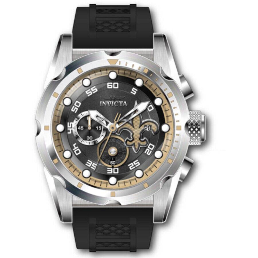 Invicta Nfl Orleans Saints Chronograph Quartz Men`s Watch 45543