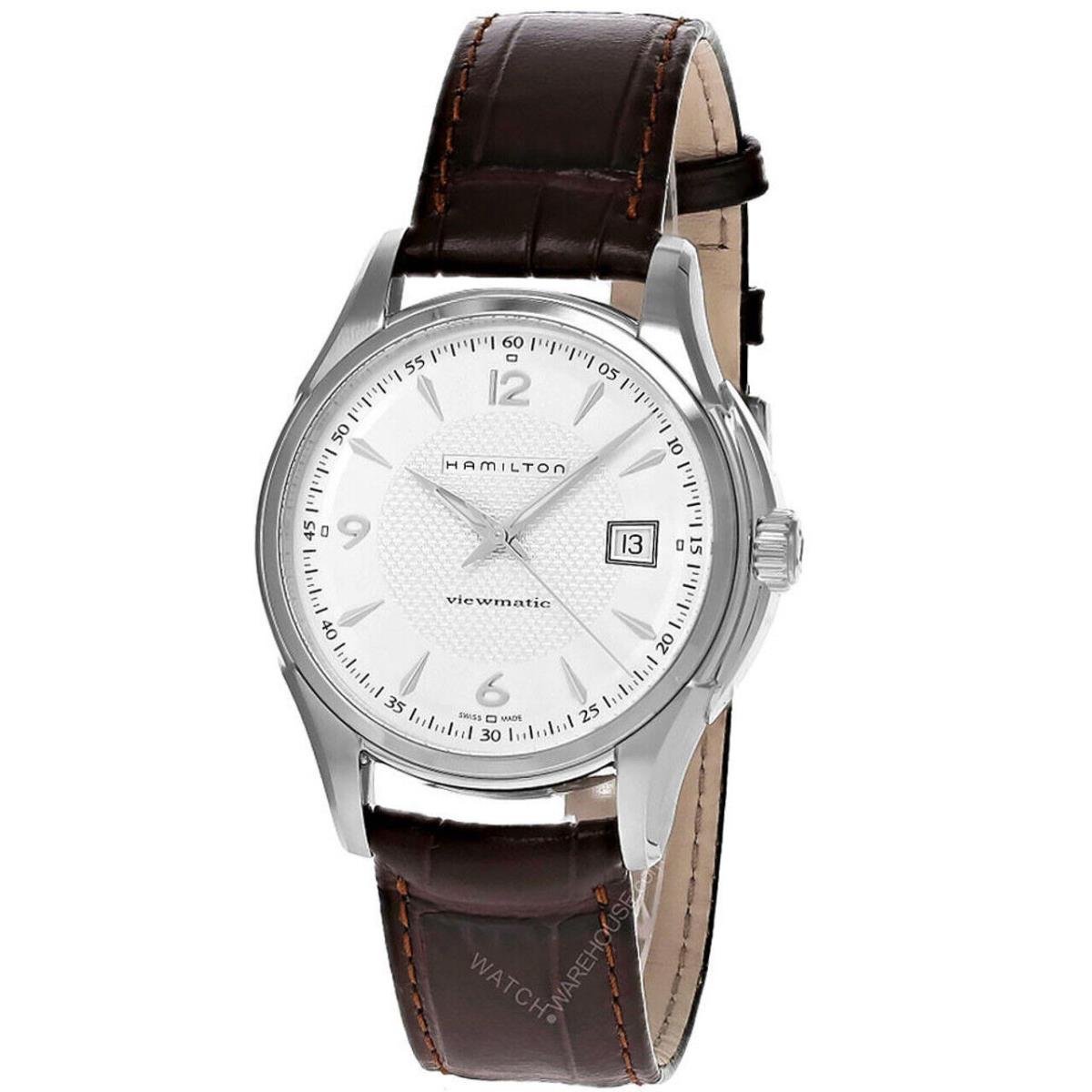 Hamilton Jazzmaster Viewmatic Auto 40MM Silver Dial Men`s Watch H32515555 - Dial: Silver, Band: Brown, Bezel: Silver