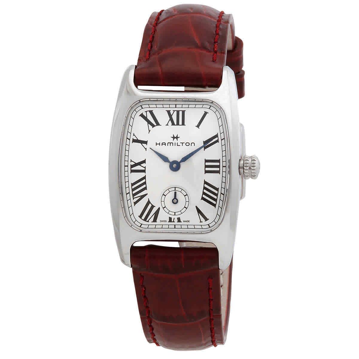 Hamilton American Classic Quartz White Dial Ladies Watch H13321811 - Dial: White, Band: Brown, Bezel: Silver