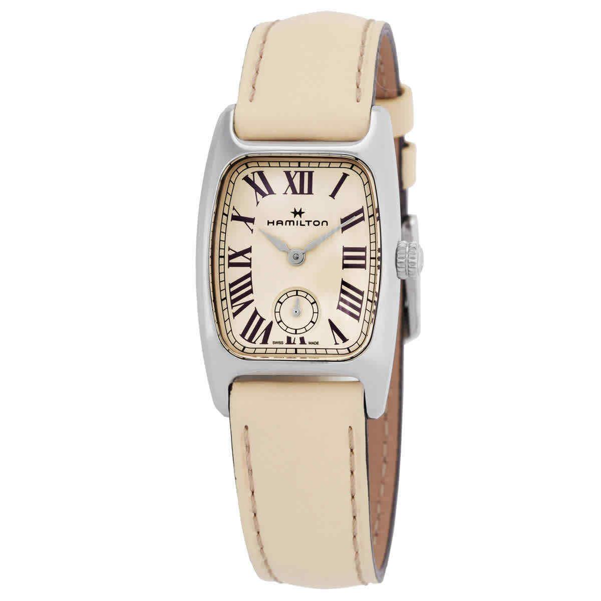 Hamilton American Classic Quartz Ladies Watch H13321821 - Dial: Beige, Band: Beige, Bezel: Silver