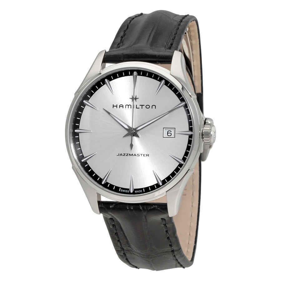 Hamilton Jazzmaster Silver Dial Men`s Watch H32451751 - Dial: Silver, Band: Black, Bezel: Silver