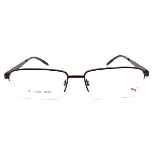 Puma PE0146O 002 Men`s Eyeglasses Frames Half-rim 55-16-140 Brown