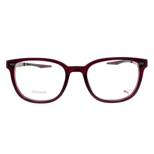 Puma PU0301O 002 Eyeglasses Frames 52-19-145 Burgundy / Ruthenium