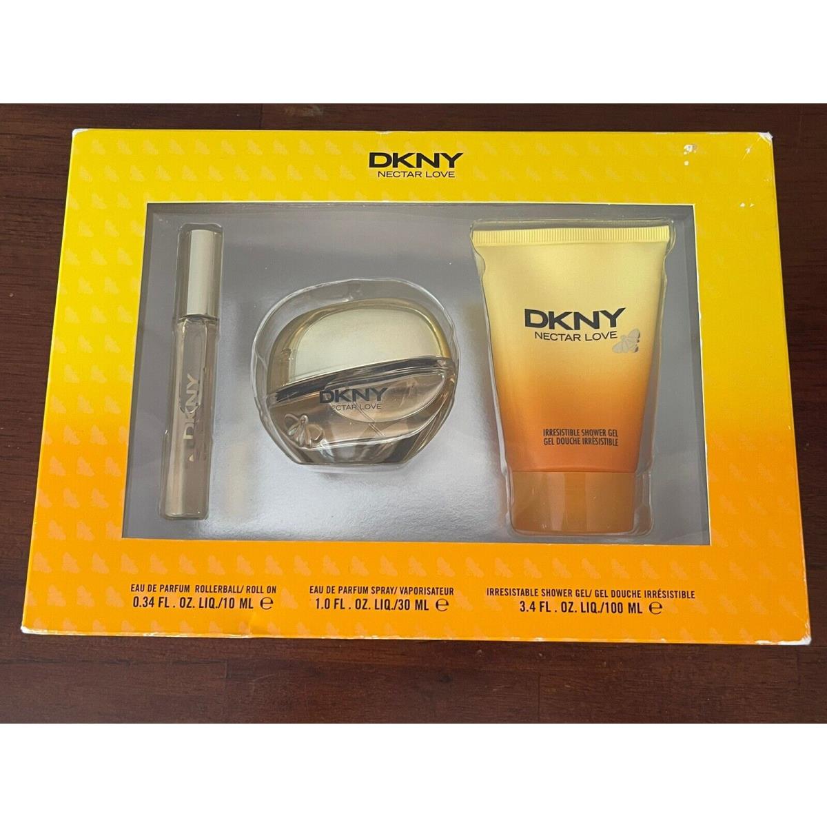 Dkny Nectar Love Gift Set 3 Pcs Eau De Parfume Rollerball Spray Shower Gel