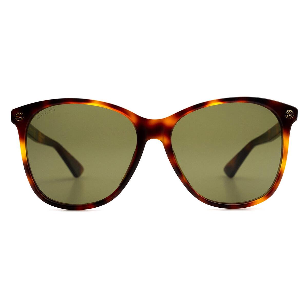 Gucci GG0024S Sunglasses Women Havana Brown Square 58mm