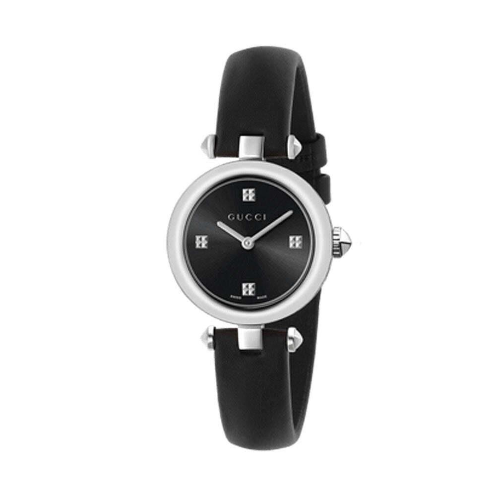 Gucci YA141506 Diamantissima 27MM Women`s Black Leather Watch