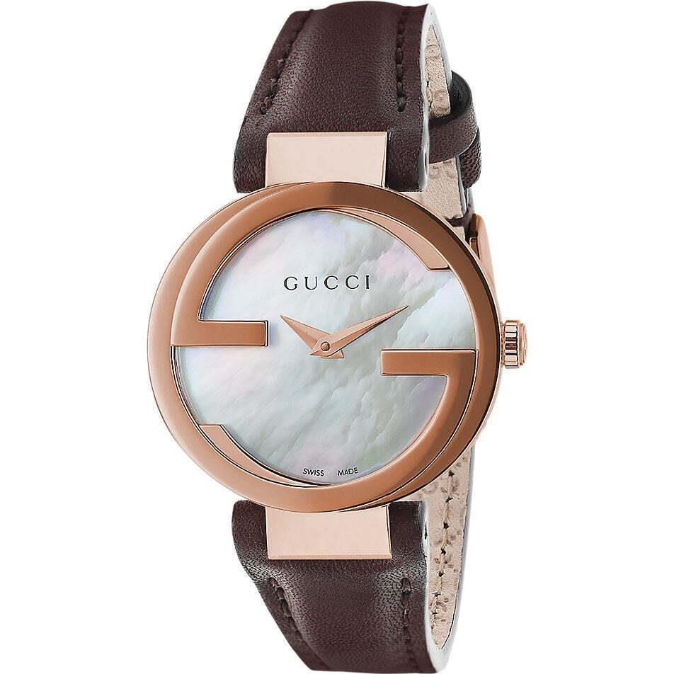 Gucci YA133516 Interlocking-g 29MM Women`s Brown Leather Watch