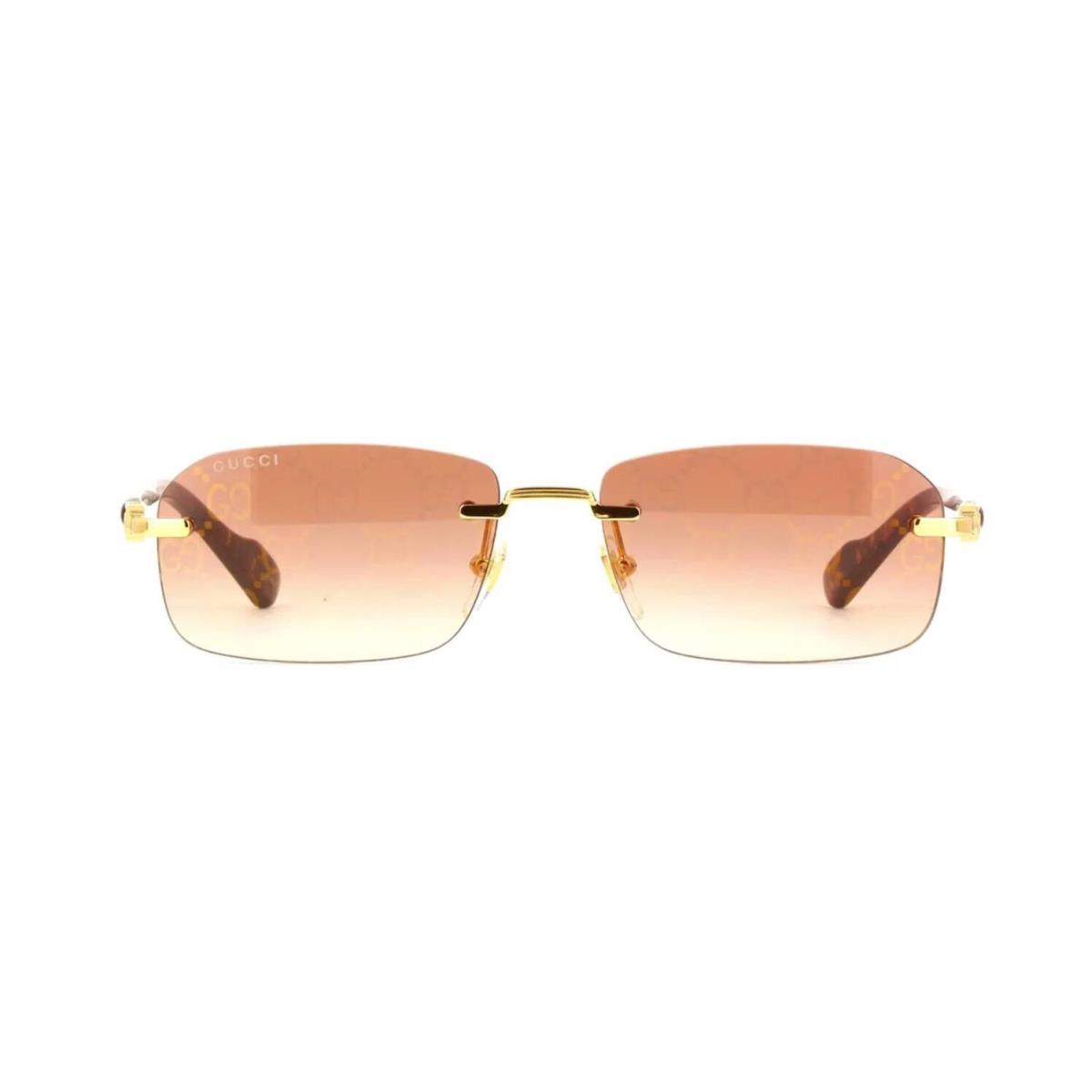 Gucci GG1221S Gold/brown Shaded Logo 004 Sunglasses