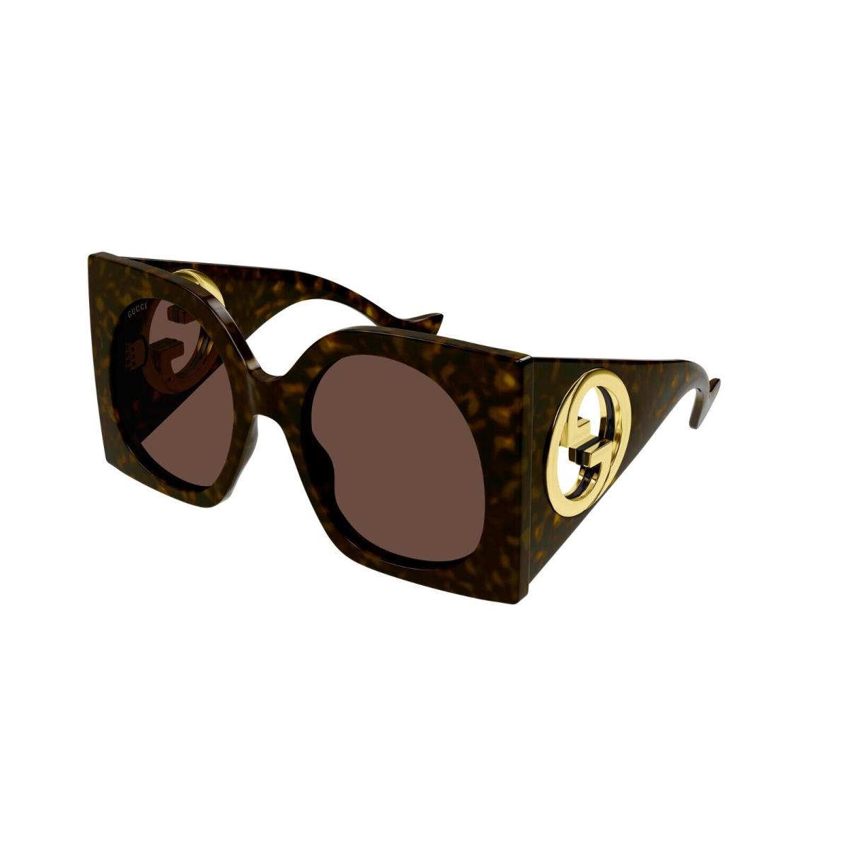 Gucci GG1254S Havana with Gold/brown 002 Sunglasses