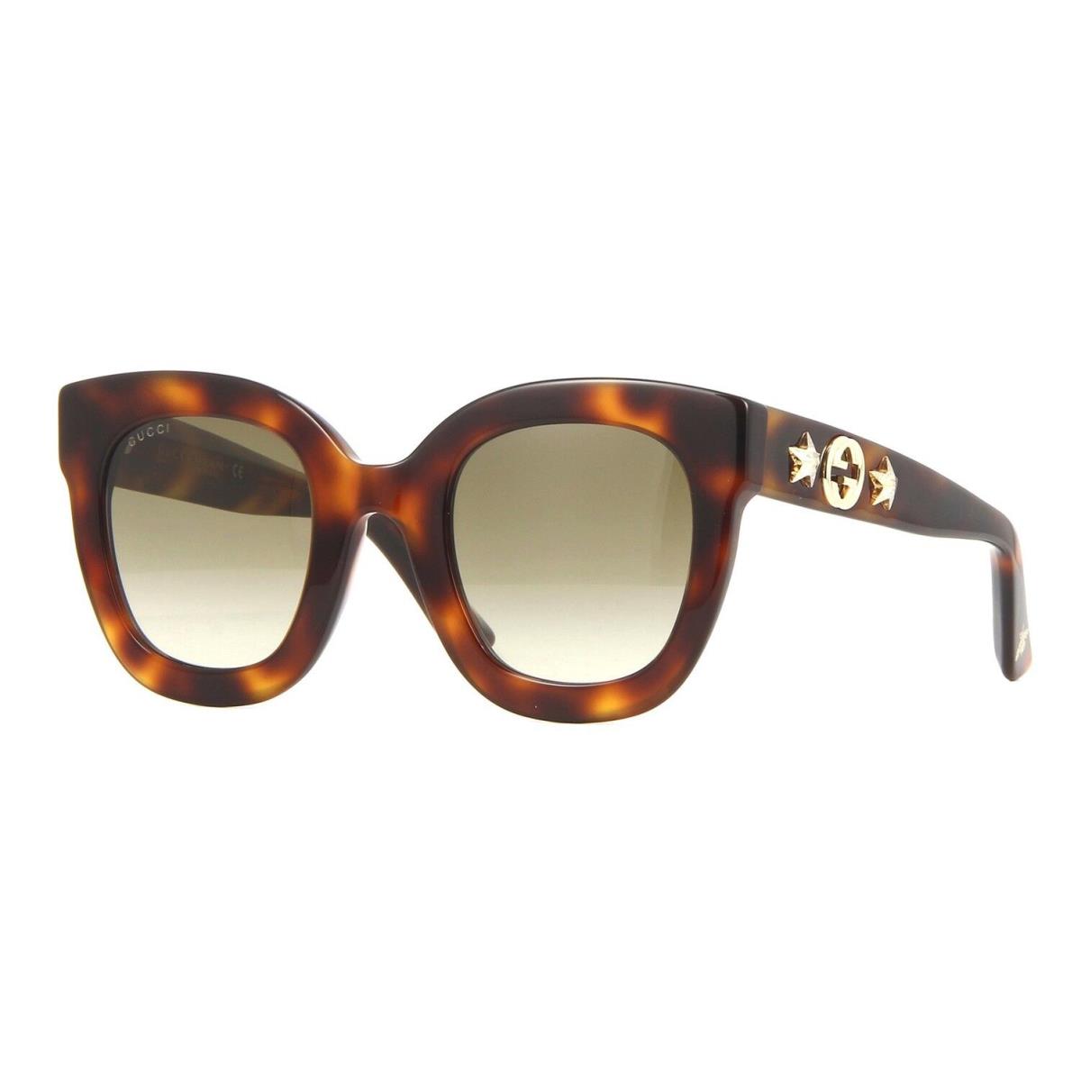 Gucci GG0208S Havana/brown Shaded 003 Sunglasses