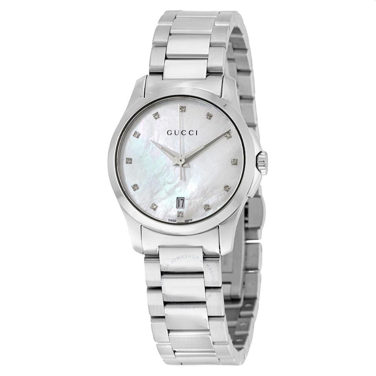 Gucci YA126542 G-timeless 27MM Women`s Diamond Stainless Steel Watch