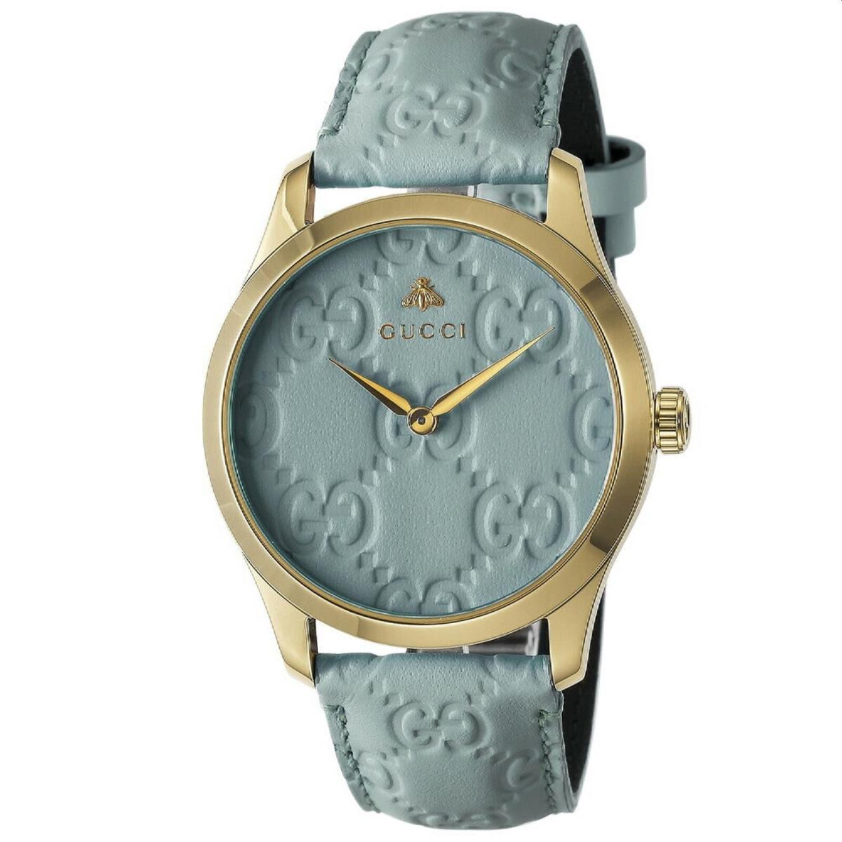 Gucci YA1264097 G-timeless 38MM Women`s Blue Leather Watch