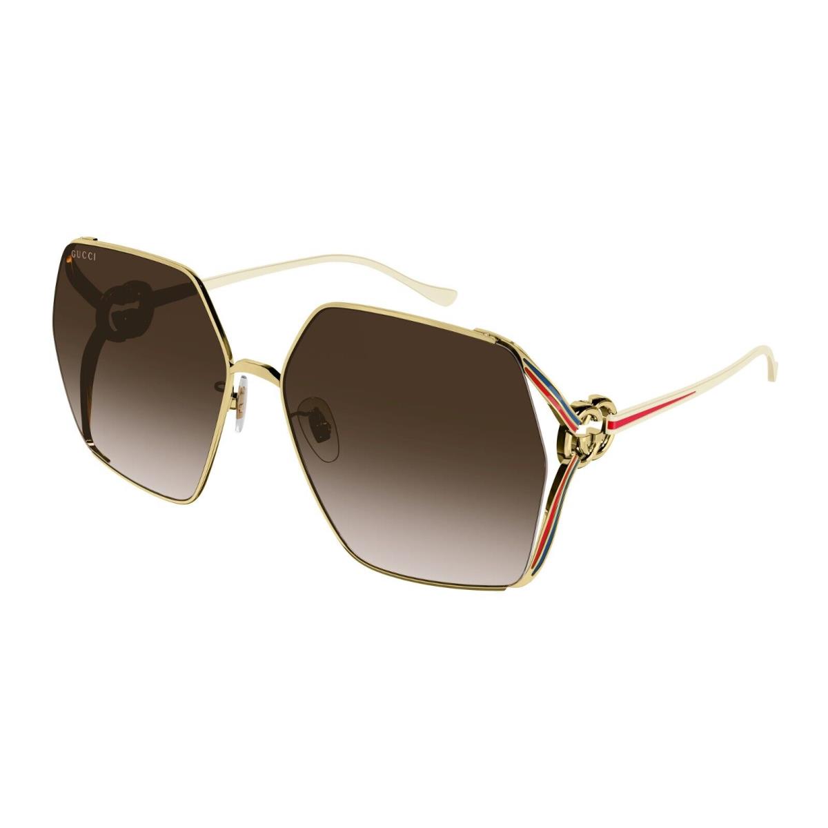 Gucci GG1322SA Gold/brown Shaded 002 Sunglasses