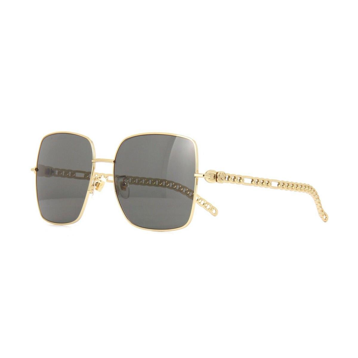 Gucci GG0724S Gold with Gold Chain Gucci Logo Charms/grey 001 Sunglasses