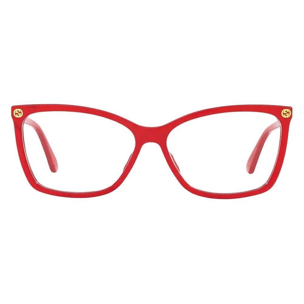 Gucci Eyeglasses GG0025O 004 Shiny Red Full Rim Frame 56MM Rx-able
