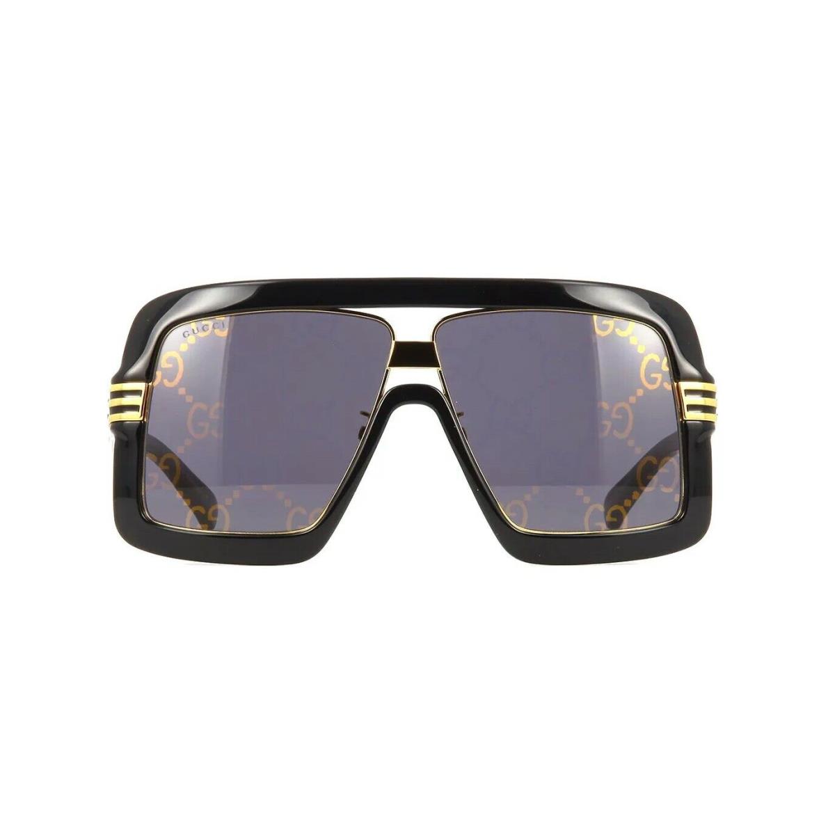 Gucci GG0900S Black Gold/grey with Gucci Monogram Pattern Gold 001 Sunglasses