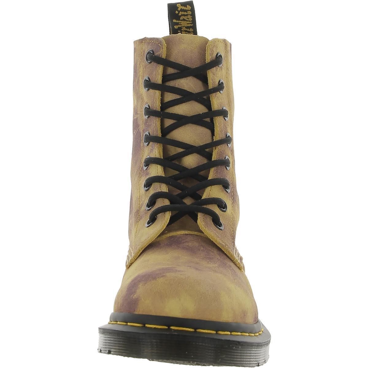 Dr. Martens Womens 1460 Pascal Velvet Fashion Combat Ankle Boots Shoes Bhfo 8577 - Burnt Yellow