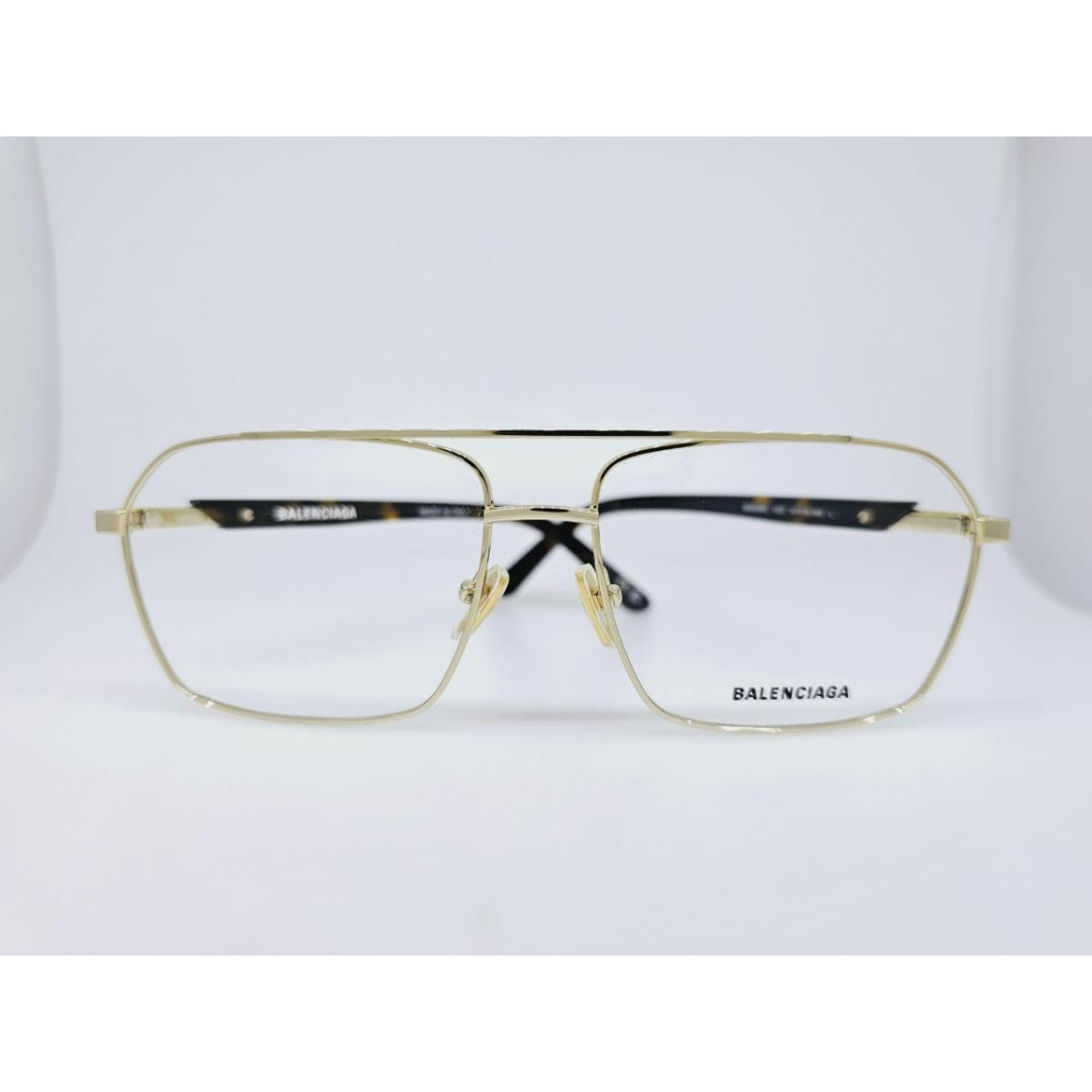 Balenciaga Prescription 0248O 002 57MM Gold Frame Havan Arms Clear Demo Lenses