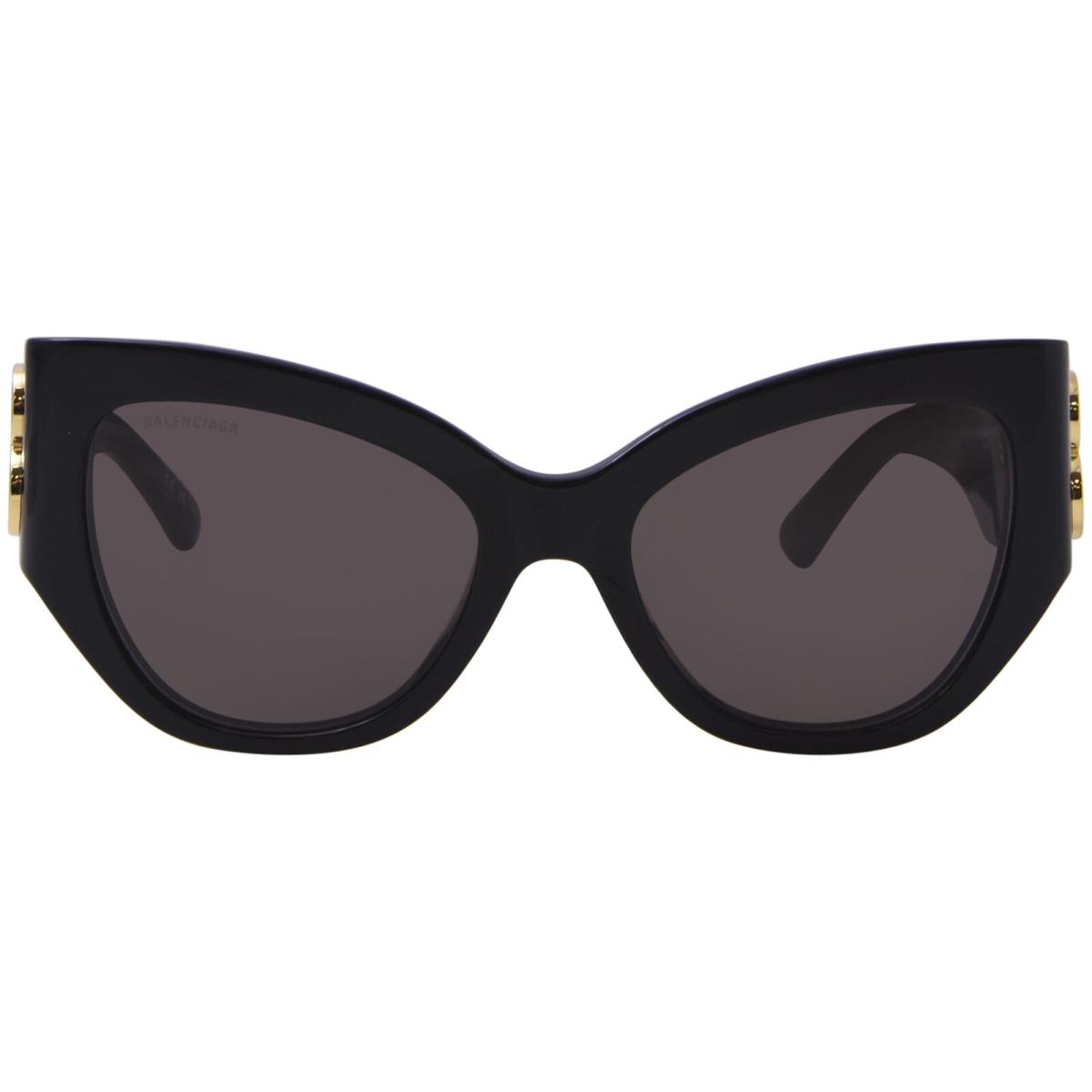 Balenciaga BB0322S 002 Sunglasses Women`s Black/grey Cat Eye 55mm