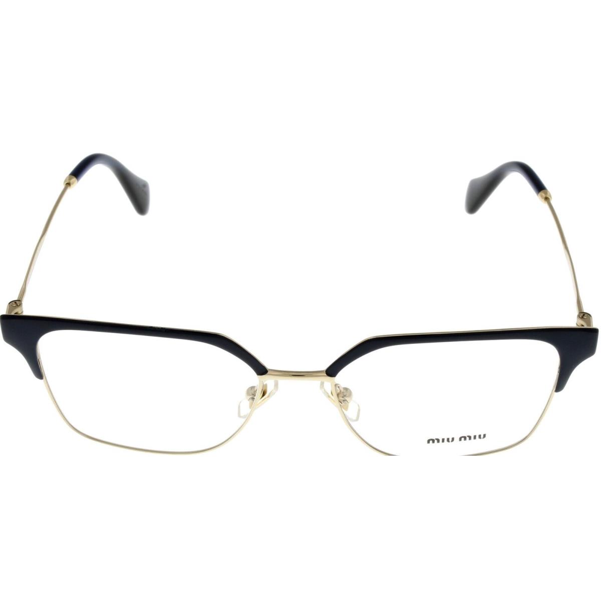 Miu Miu Eyewear Frame Women Rectangular Blue Gold MU520V UE6101