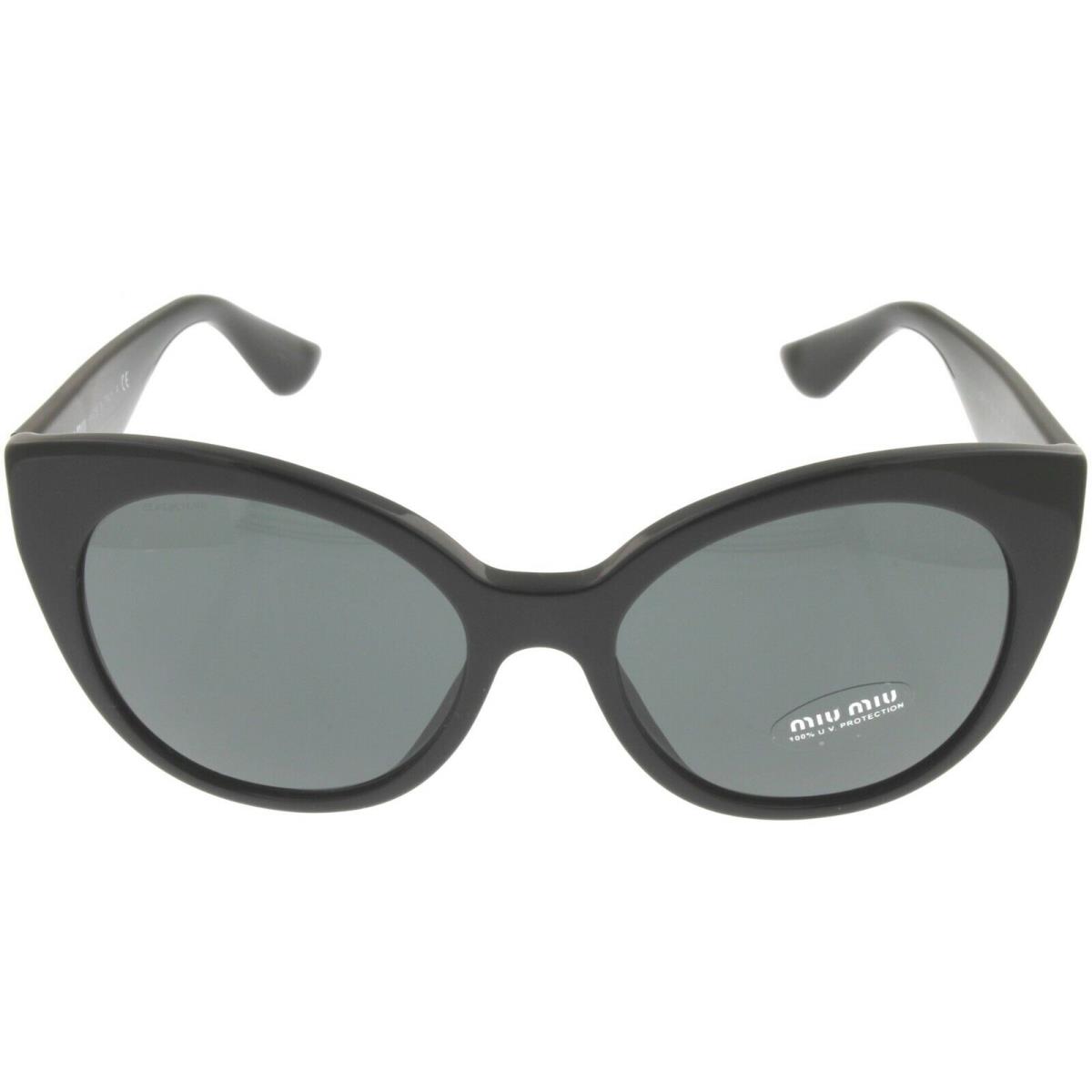 Sunglasses Women Shiny Black Cat Eye Miu Miu 07RS 1AB1A1