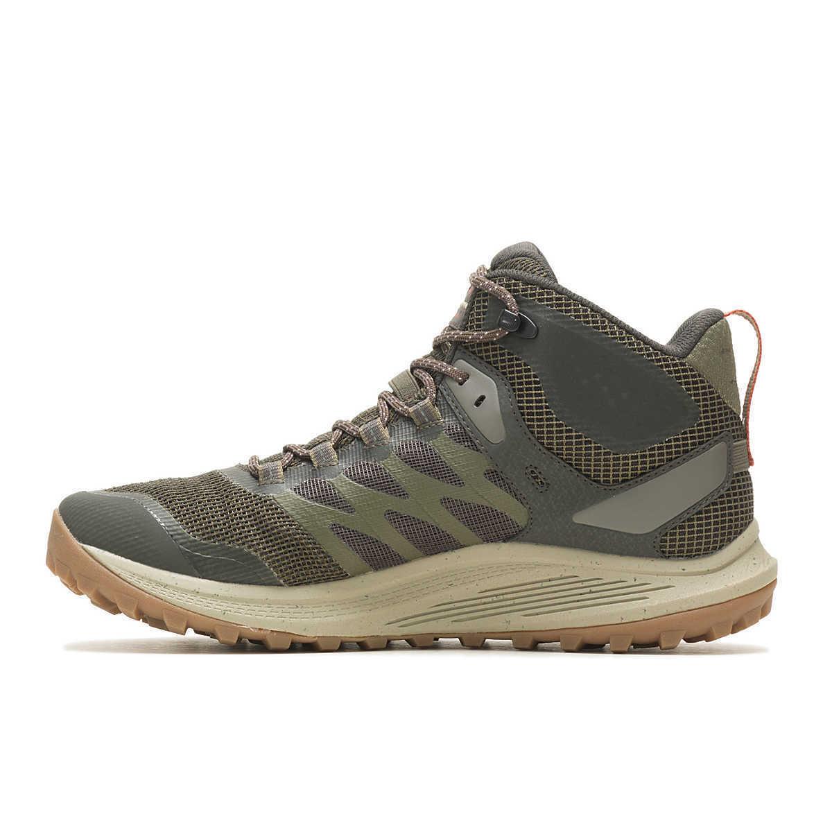 Mens Merrell Nova 3 Mid Olive Waterproof Mesh Hiking Shoes